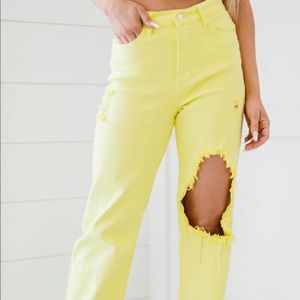 Vibrant Organic Cotton Kami Destroyed Wide Leg Jeans